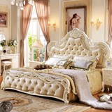 法式家具欧式床双人床 实木床1.8米储物高箱床特价田园公主床现货