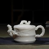 德化大师级中国白亚光白瓷茶壶茶具西施壶纯白陶瓷壶白瓷壶送礼瓷