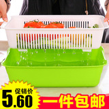 包邮 创意圆形双层沥水篮 大小塑料洗菜篮水果盘蔬菜篮子收纳盆