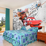 大型壁画3D立体儿童房汽车总动员公司酒店客厅沙发卧室电视墙壁纸