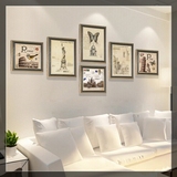 现代客厅装饰画欧式壁画沙发背景墙创意组合有框餐厅抽象挂画建筑
