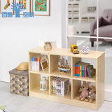 定制简易实木置物书架家用客厅书房松木储物柜儿童小书架陈列柜子