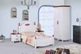 包邮儿童床地中海实木床欧式家具实木双人床木床简约现代白色