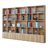 简易书架带门格子书柜简约现代实木自由组合置物收纳客厅储物书橱