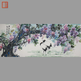名家真迹收藏中国书字画作品小八尺办公室客厅手绘花鸟画s788