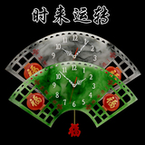 中式艺术扇形挂钟静音石英摇摆时钟现代中国风简约时尚客厅大摆钟
