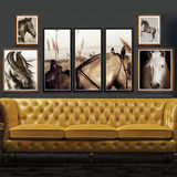 新古典美式沙发背景墙壁画挂画玄关现代客厅装饰画 骏马