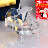 龙奇 水晶钢琴音乐盒 八音盒 钢琴模型 水晶摆件 水晶礼品情人节