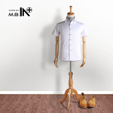 MBIN+夏季 商务男装免烫衬衣休闲衬衫英伦完美修身短袖