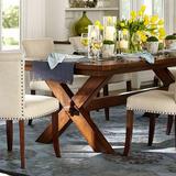 实木餐桌椅组合6人 长方形原木餐桌会议桌复古怀旧美式乡村长桌