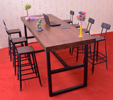 实木桌面现代简约烤漆老榆木餐桌椅组合酒柜 咖啡吧台松木大板