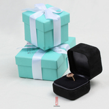 高档黑色首饰盒 求婚订婚戒指盒 项链礼品盒 黑钢架结构 接受定制