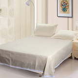 纯天然亚麻棉麻纯棉蕾丝花边加厚纯色床单双人床席单件可定制特惠