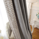 欧曼蒂简约现代简欧大气纯色遮光加厚客厅卧室棉麻窗帘布料成品
