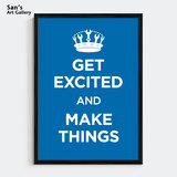 keep calm衍生款Get Excited英文字母海报办公室装饰画励志挂画