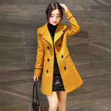 2015秋冬季新款欧美中长款风衣韩版女装气质修身时尚女式外套潮