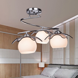 LED客厅浪漫卧室吸顶灯温馨 现代三头玻璃圆球餐厅灯简约水晶灯