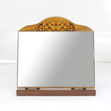 韩式木制刻花单面镜可调节单面镜卧室化妆室台式单面镜