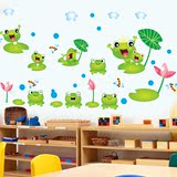 卡通儿童房背景装饰墙贴纸 幼儿园教室布置动物可移除贴画 小青蛙