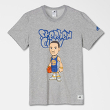 阿迪达斯NBA篮球Q版卡通库里男子圆领运动休闲短袖T恤 AY0222