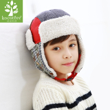 韩国秋冬帽潮版撞色护耳帽2-8岁3小孩4儿童帽5保暖加绒6男童帽子7