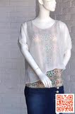 2015新款夏装FD剪标正品短袖雪纺蕾丝假两件套女T恤衫原价469元
