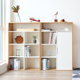 北欧宜家日式木质书架书柜橱自由组合展示架简约置物架储物柜