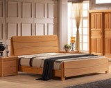 实木床全榉木床双人床单人床大床 1.5米1.8米床婚床中式大床家具