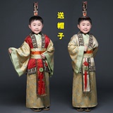 六一儿童古装汉服男童表演出服装战国秦汉朝丞相大臣官服摄影写真