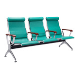 guoye不锈钢高靠背高头枕绿色排椅 实木扶手休息椅等候椅DA03Q