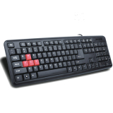 七龙珠6009 红色彩盒 静音薄款低键帽 USB PS/2办公游戏有线键盘