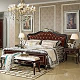 欧式床实木双人床1.8米婚床新古典卧室家具 特价高档真皮床B