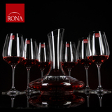 捷克rona进口无铅水晶玻璃红酒杯套装葡萄酒杯高脚玻璃杯送醒酒器