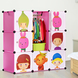 单人简易衣柜加固环保树脂儿童宝宝衣橱折叠组合塑料收纳柜储物柜