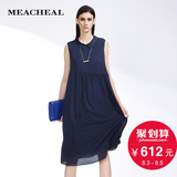 MEACHEAL米茜尔 个性褶皱设计无袖连衣裙 专柜正品夏季新款女装