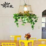 绽放美式乡村田园吊灯橱窗餐厅灯创意个性吧台阳台植物盆栽吊灯