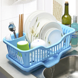 沃之沃大号塑料厨房沥水架碗碟架置物碗柜架碗架筷架三件套包邮