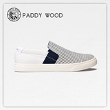 paddywood2016夏季新品一脚蹬懒人男女情侣帆布鞋条纹休闲布板鞋