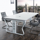 办公家具大型简约创意白色烤漆会议桌长桌洽谈桌谈判桌新款O5I