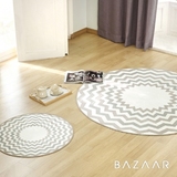 韩国正品代购 几何图案圆形大地垫 简约现代床前垫 韩式客厅地毯