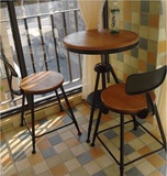 实木休闲餐桌椅组合酒吧奶茶店阳台甜品冷饮店创意咖啡厅小圆桌