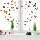 浪漫创意DIY组合彩色蝴蝶卧室客厅墙衣柜笔记本电脑墙贴可移除