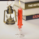 zakka创意透明玻璃蜡烛 油灯 餐厅吧台桌面装饰摆件烛台 场景布置