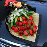 生日送玫瑰百合鲜花混搭花束扇形包装全国速递杭州北京上海送花