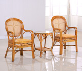 藤椅 藤椅子茶几三件套 配送玻璃 天然印尼藤制 高档三件套