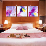 简约现代浪漫欧式客厅餐厅沙发卧室背景壁画挂画无框三联画 抽象
