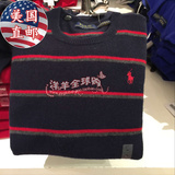 美国直邮代购 Polo Ralph Lauren 男士 圆领纯羊毛长袖毛衣针织衫