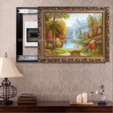 电表箱装饰画欧式客厅可推拉式墙壁挂画有框艺术电闸盒电源遮挡画