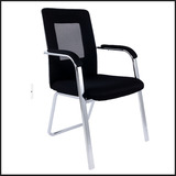 职员办公椅电脑椅 皮艺电镀刚不锈钢员工椅子 简约会客椅接待椅