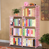 索尔诺书架 DIY书柜加固五层自由组装置物架简易书柜层架特价包邮